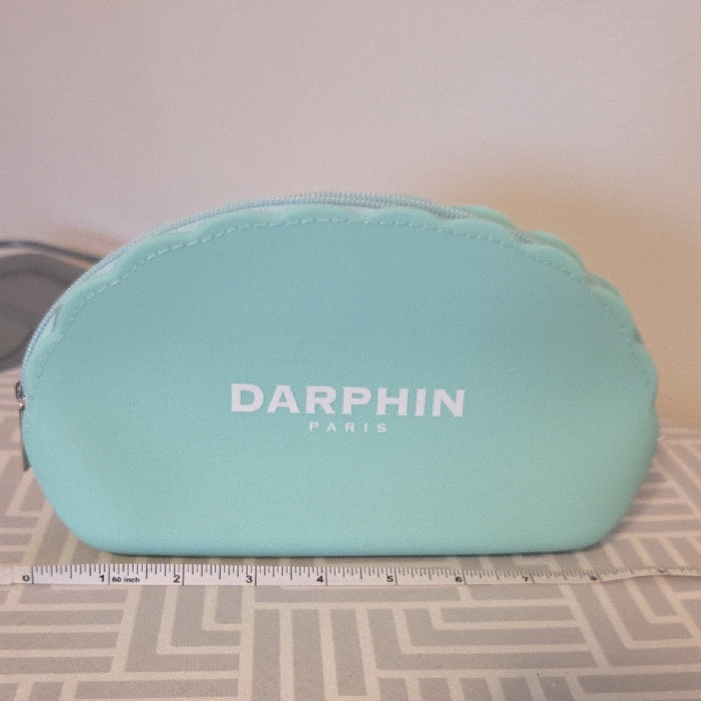 ✅️ Darphin Paris Mint Green Silicone 9" Cosmetic Pouch
